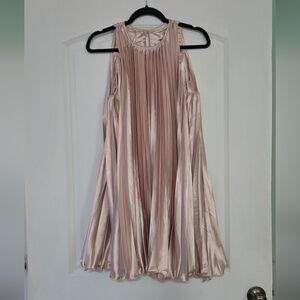 NWT BY TOGETHER Madly In Love Accordion Dress In Color Nude Size S